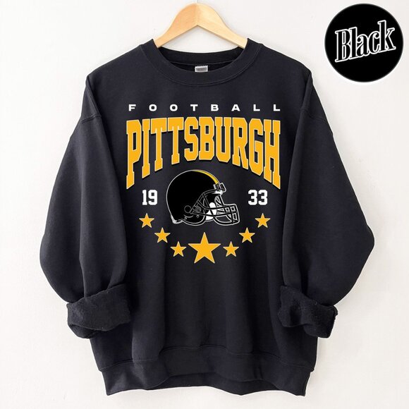 Pittsburgh Football Retro Style Crewneck Sweatshirt For Fan 166 - Picture 1 of 5